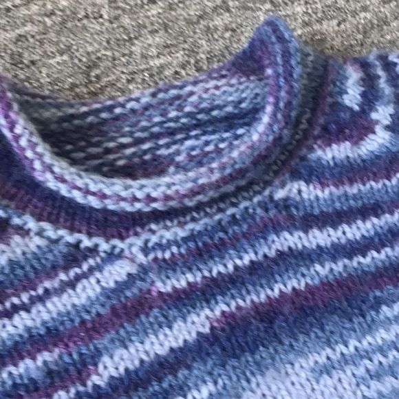 Vintage space dye striped handmade wool sweater - Picture 2 of 6